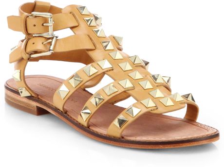 studded gladiator minkoff rebecca sandals leather nude