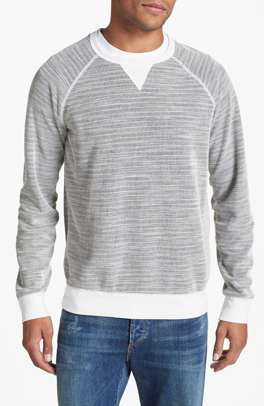 Splendid Reversible Thermal Crewneck Sweatshirt in Gray for Men (Off White) | Lyst