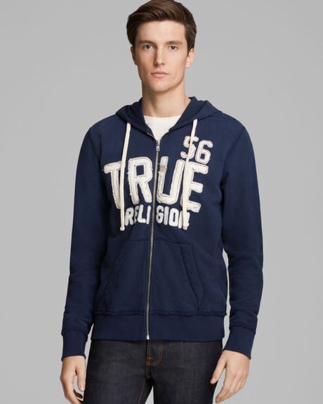 blue true religion hoodie