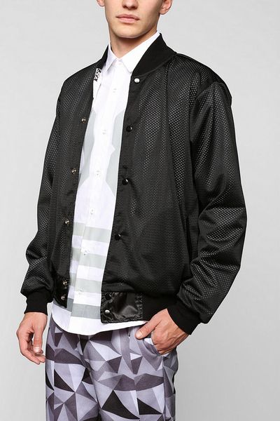Urban Outfitters Mesh Bomber Jacket in Black for Men | Lyst