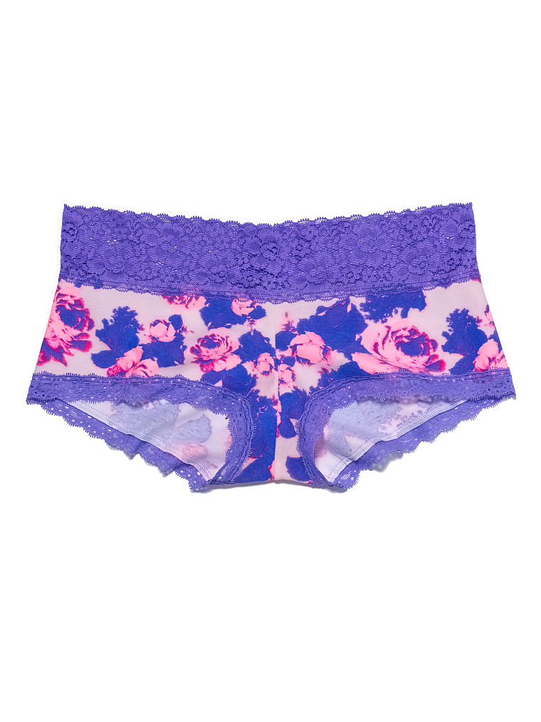 Victoria's Secret Lace Trim Boyshort Panty in Floral (purple floral) Lyst