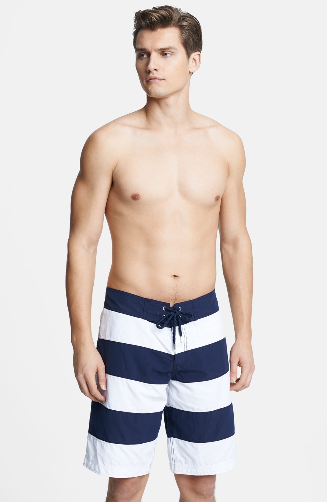 Vilebrequin Octant Stripe Board Shorts in White for Men (Navy) Lyst
