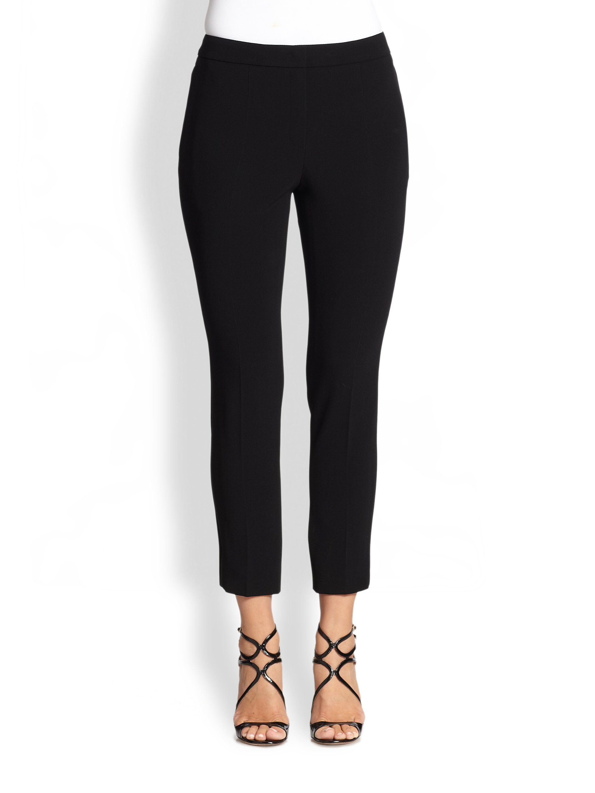 Escada Tsava Cropped Tuxedo Pants in Black Lyst