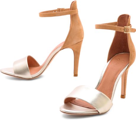 Joie Jaclyn Ankle Strap Sandals in Silver (Nude/Platinum) | Lyst