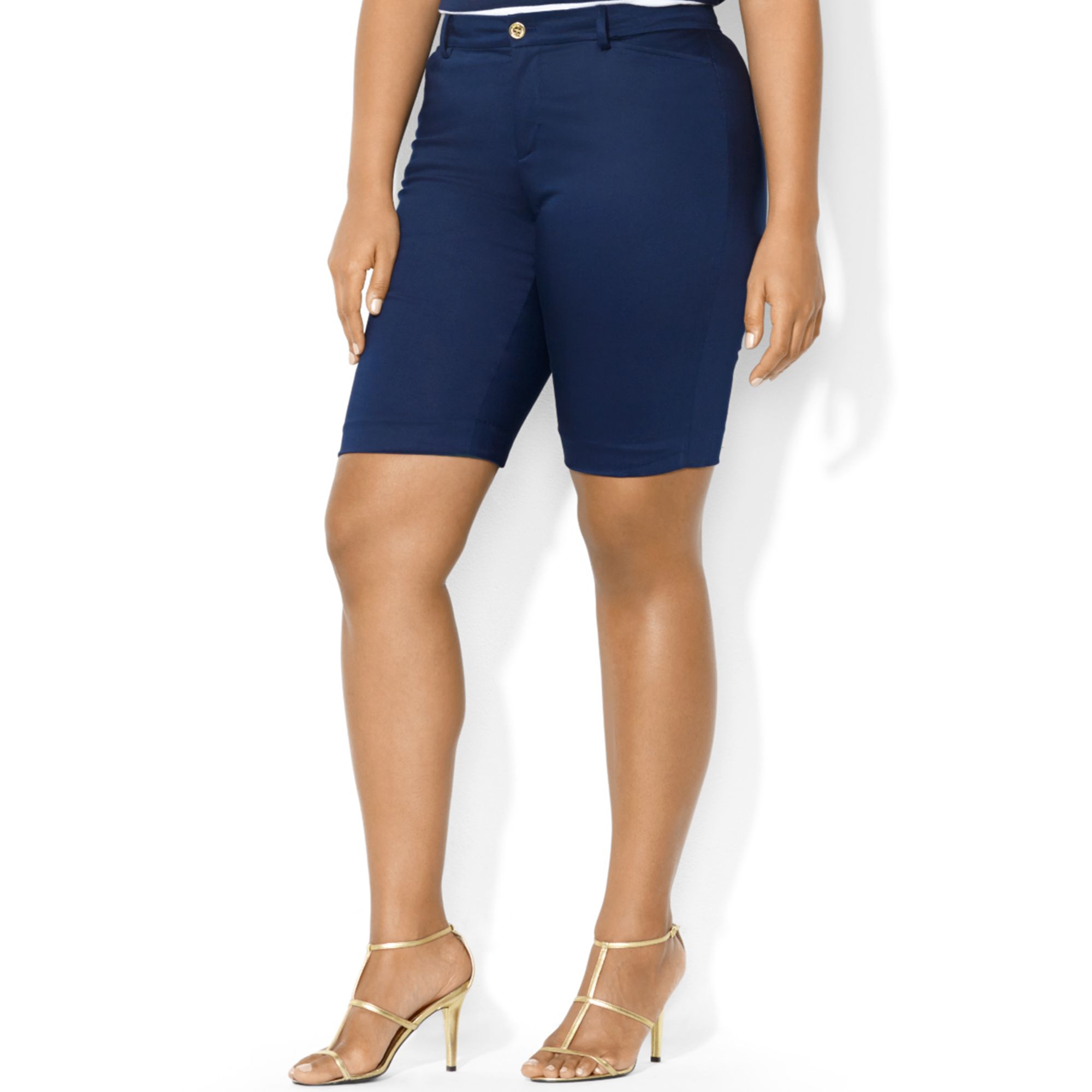 Lauren By Ralph Lauren Plus Size Bermuda Shorts In Blue Capri Navy Lyst 6832