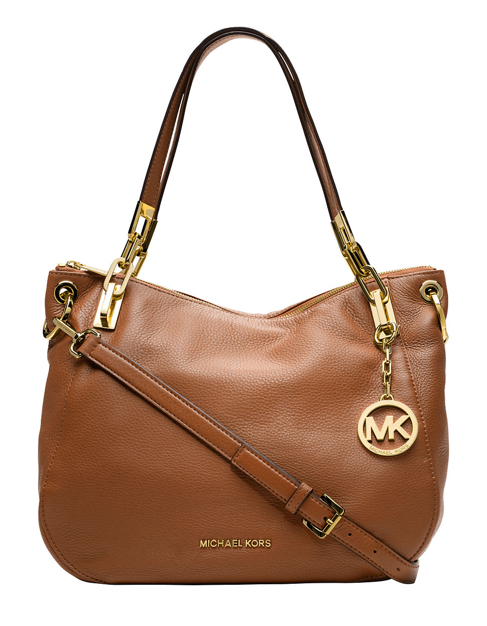 Michael Michael Kors Brooke Leather Shoulder Tote Bag in Brown Lyst