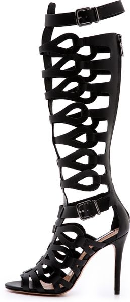 Schutz Eirini Cutout Tall Gladiator Sandals in Black | Lyst