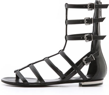 schutz black flat sandals