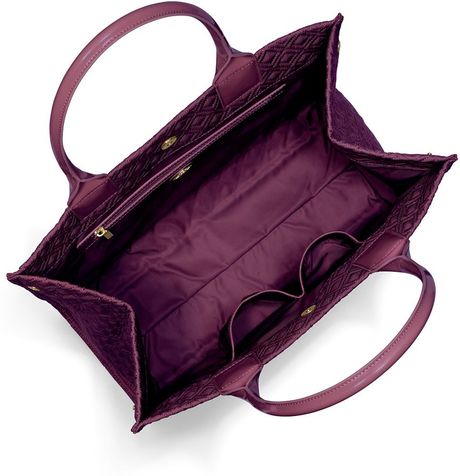 tory burch ella tote purple