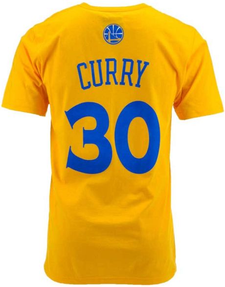  Golden State Warriors Stephen Curry Player TShirt in Gold for Men