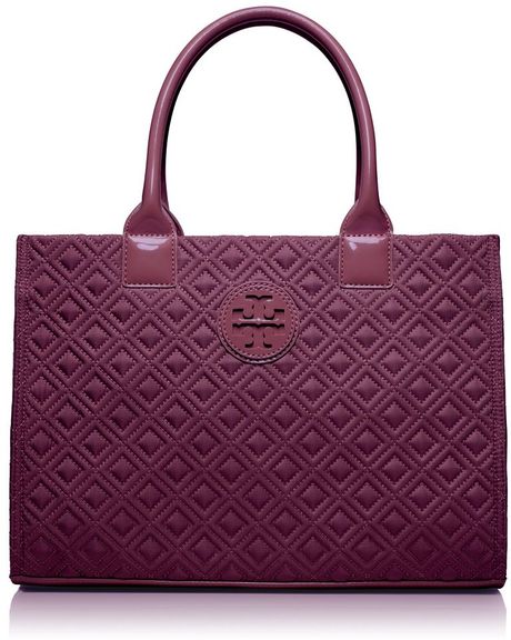 tory burch ella tote purple