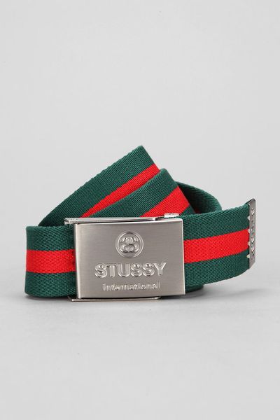 Urban Outfitters Stussy International Stripe Belt in Green | Lyst