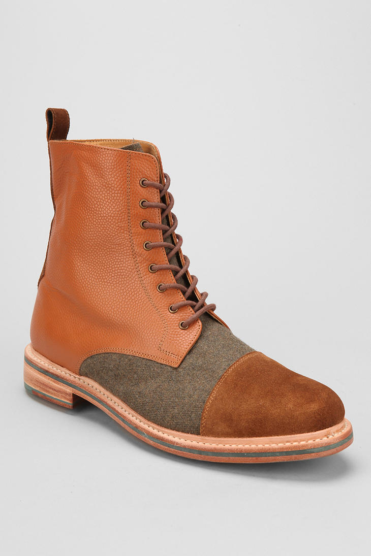 Urban Outfitters Benson Leather Toe Cap Boots in Brown for Men (LIGHT