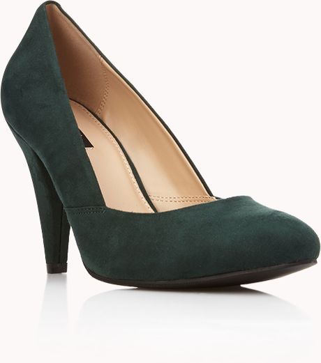 Forever 21 Classic Faux Suede Pumps in Green (Hunter green) | Lyst