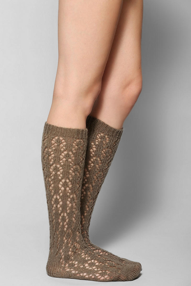 Urban Outfitters Buttercup Pointelle Kneehigh Socks in Brown | Lyst