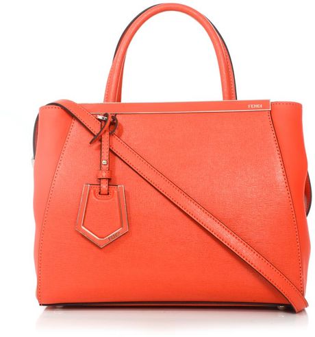 Fendi 2jours Small Leather Bag in Orange | Lyst