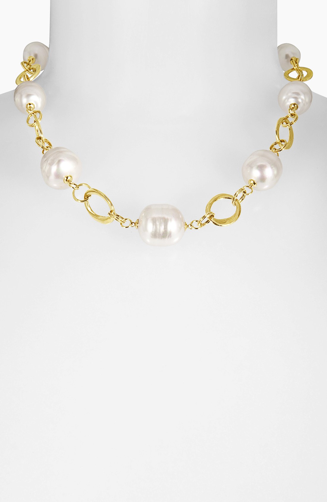 Majorica Baroque Pearl Collar Necklace In Gold Lyst