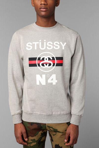 Urban Outfitters Stussy Number 4 Striped Pullover Sweatshirt in Gray ...