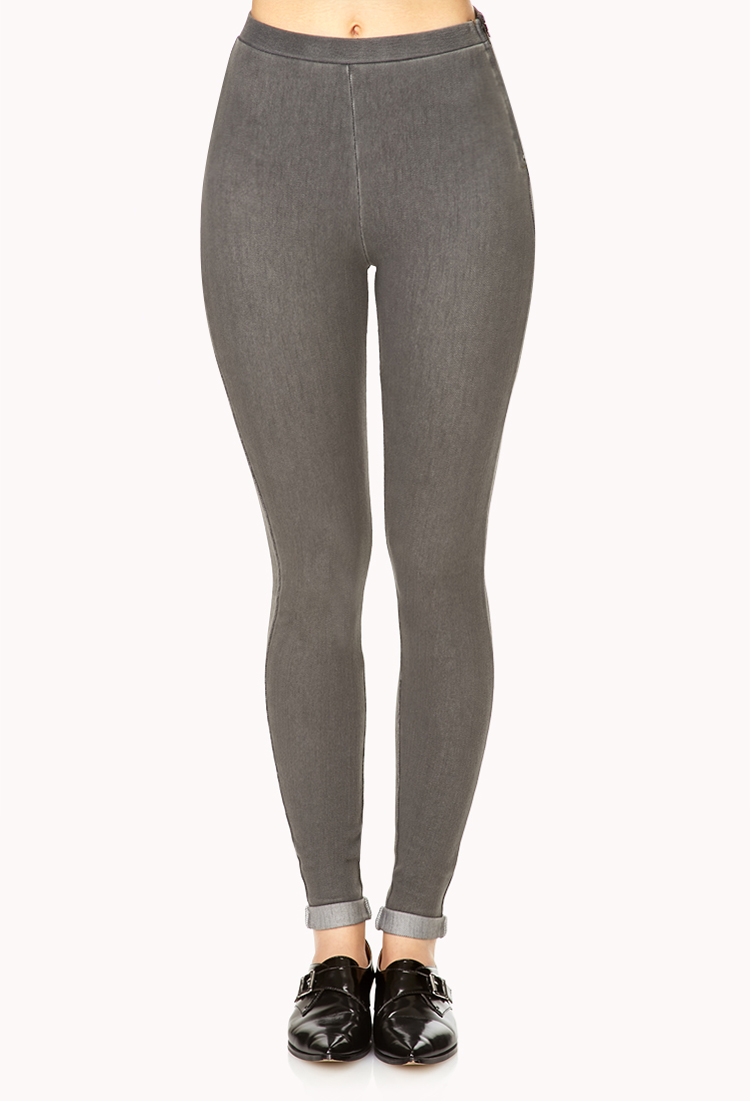 grey high waisted jeggings