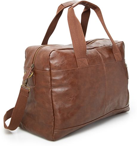 21men Faux Leather Duffle Bag in Brown for Men | Lyst