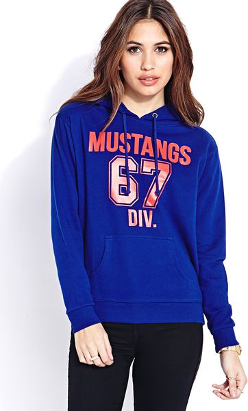 Forever 21 Got Spirit Hoodie in Blue (ROYALCORAL)