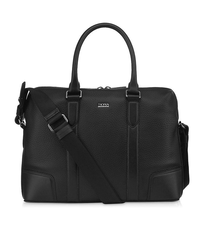 boss leather briefcase