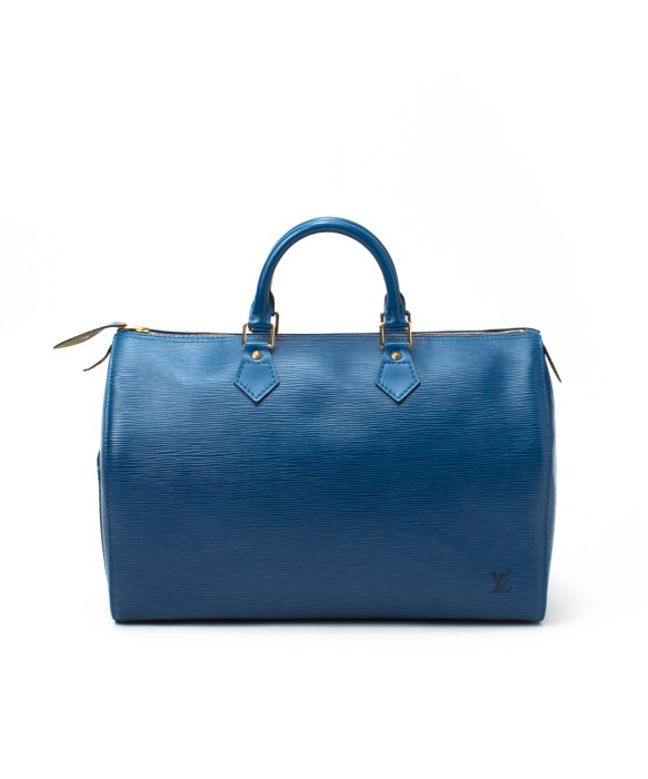 Louis Vuitton Preowned Blue Epi Leather Speedy 35 Bag in Blue | Lyst