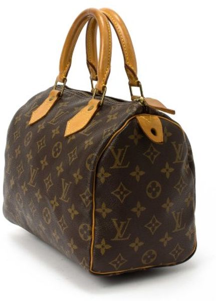Louis Vuitton Brown Monogram Canvas Speedy 25 Bag in Brown | Lyst
