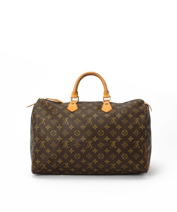 Louis Vuitton Brown Monogram Canvas Speedy 40 Bag in Brown | Lyst