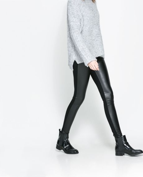 zara faux leather leggings