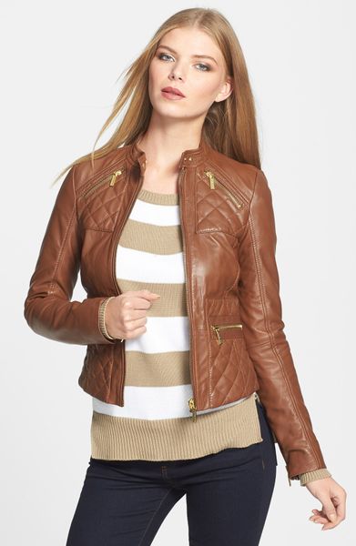 Michael Kors Luggage Leather Jacket