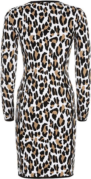 Michael Kors Knitted Leopard Print Dress in Animal (leopard) | Lyst