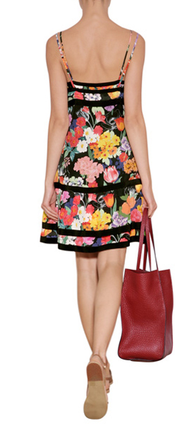 Lyst Moschino Silk Floral Print Tiered Dress