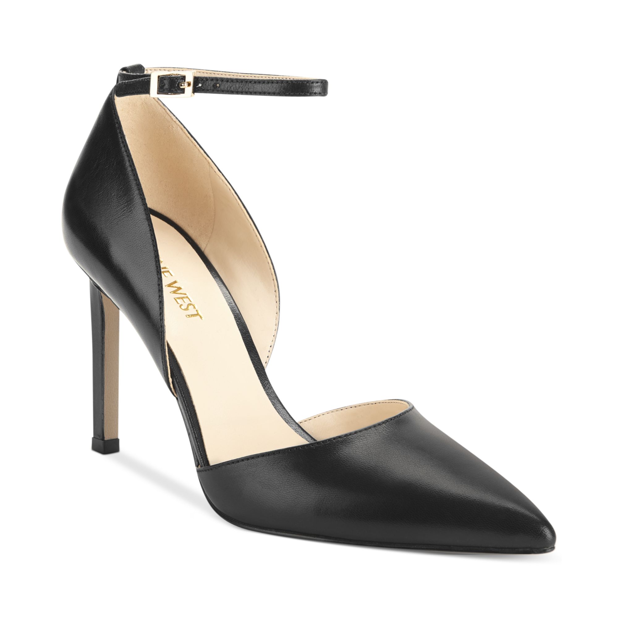 Nine West Camelle Twopiece Ankle Strap Pumps in Black (BlackBlack ...