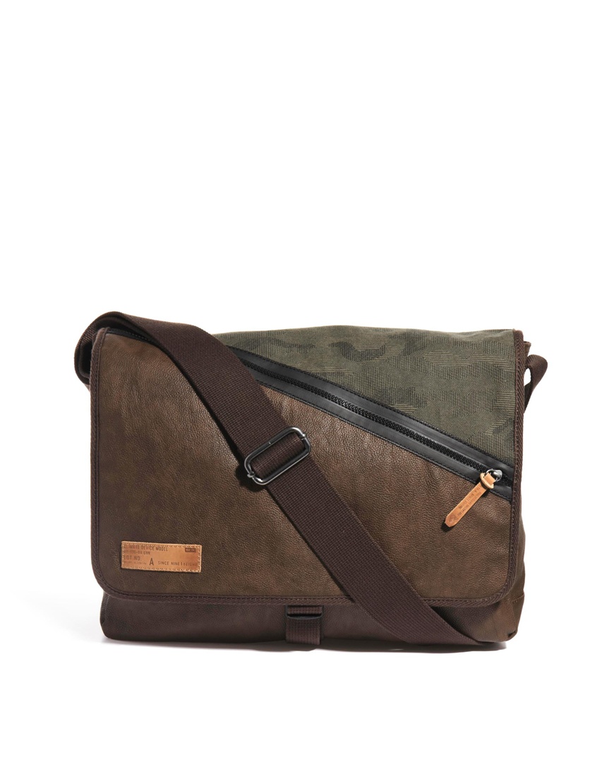 Asos Esprit Messenger Bag in Brown Lyst
