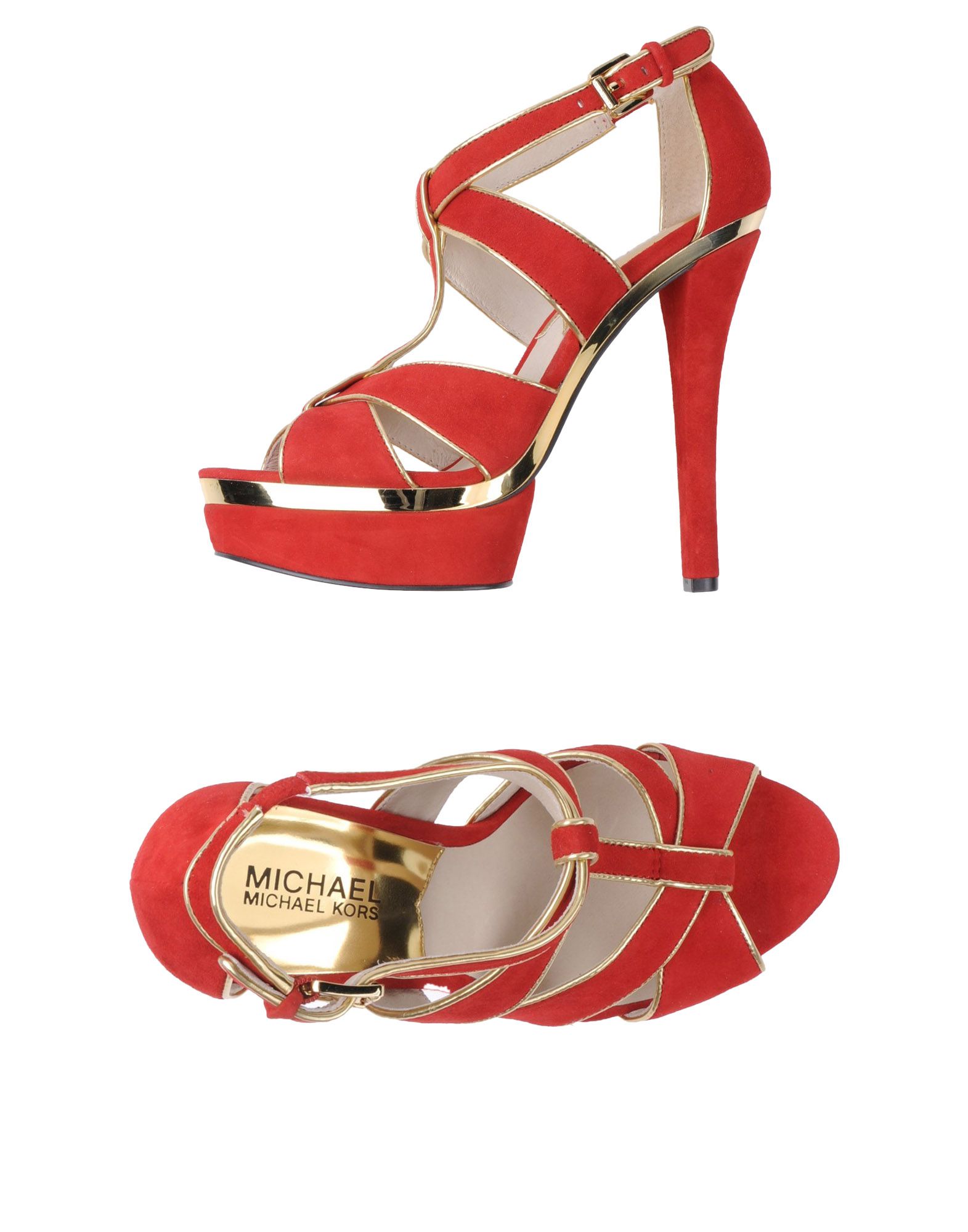 Michael Michael Kors Platform Sandals in Red | Lyst