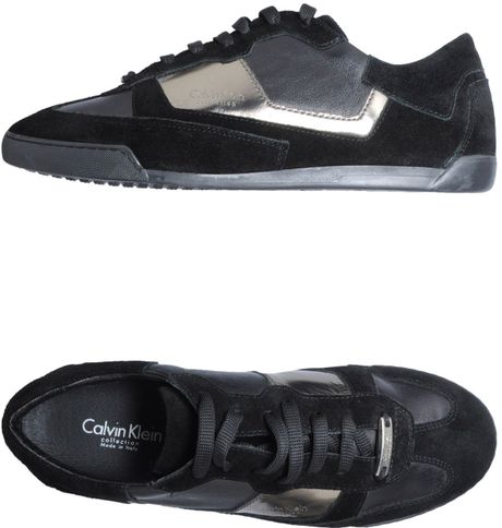 calvin klein black uzza trainers