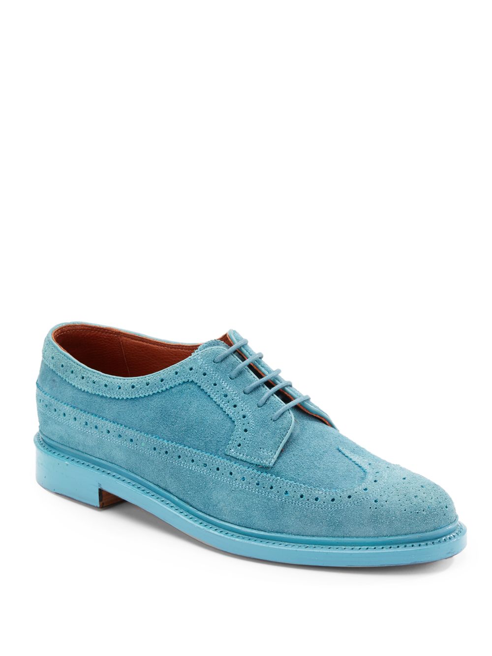 Florsheim By Duckie Brown Suede Wingtip Brogues In Blue For Men Turquoise Lyst 5702