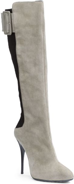 grey wide fit over the knee boots