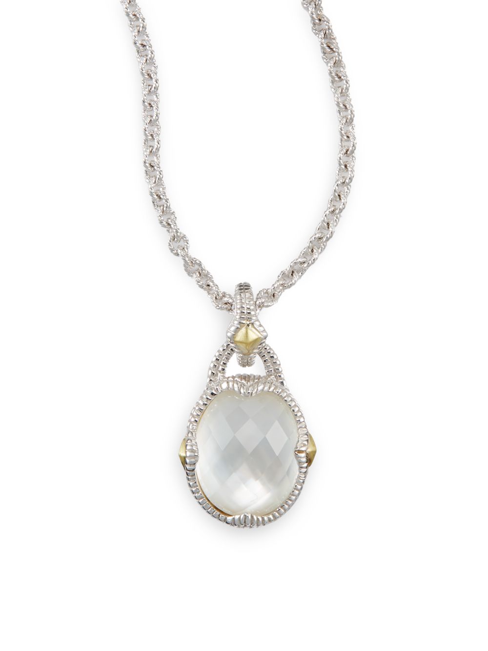 ... Mother-Of-Pearl, Sterling Silver And 18K Yellow Gold Necklace in White