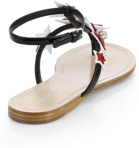 miu miu jeweled flat sandals