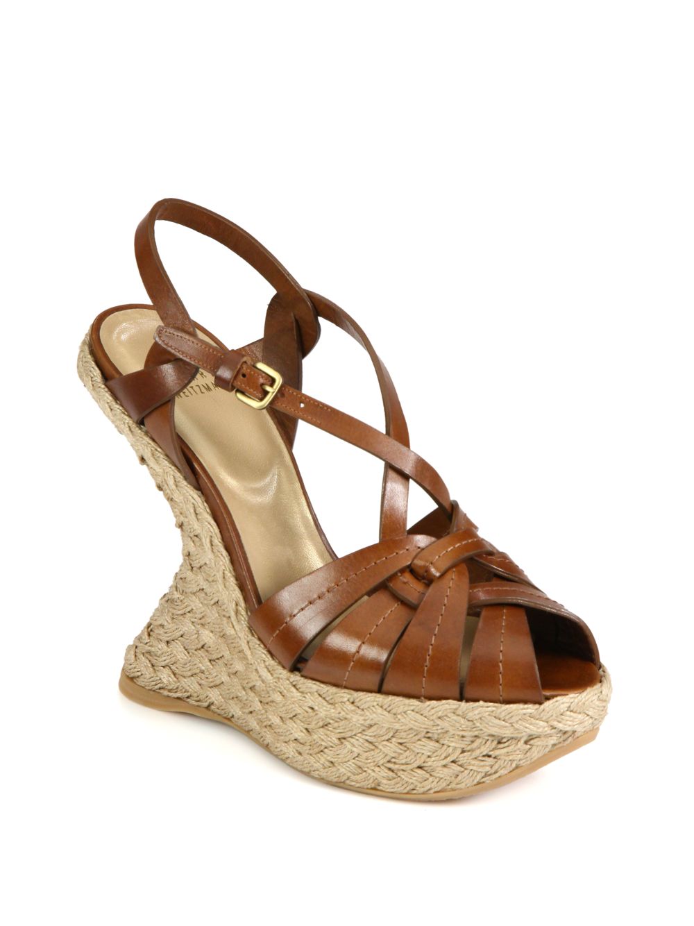 Weitzman  prada Slingback  Stuart wedge slingback leather However Wedge Sandals Espadrille espadrille in sandals  Leather