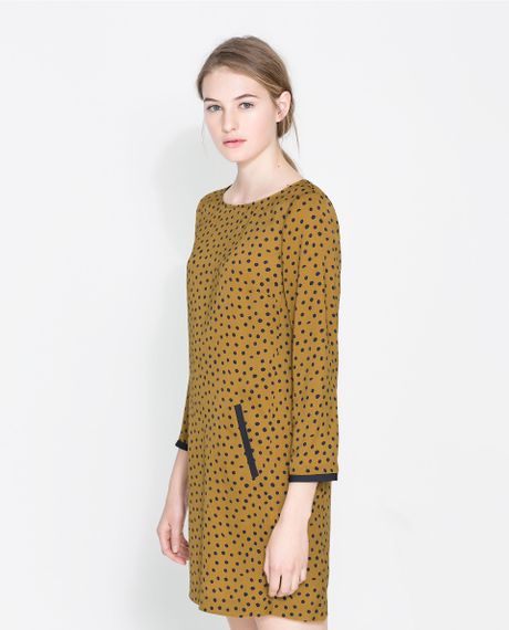 zara polka dot shirt dress