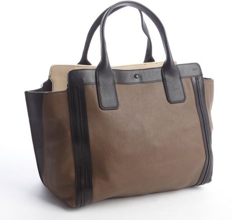 Chloé Black and Brown Leather Alison Tote Bag in Brown | Lyst