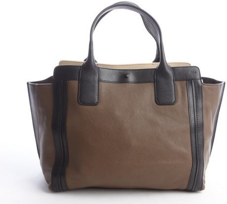 Chloé Black and Brown Leather Alison Tote Bag in Brown | Lyst