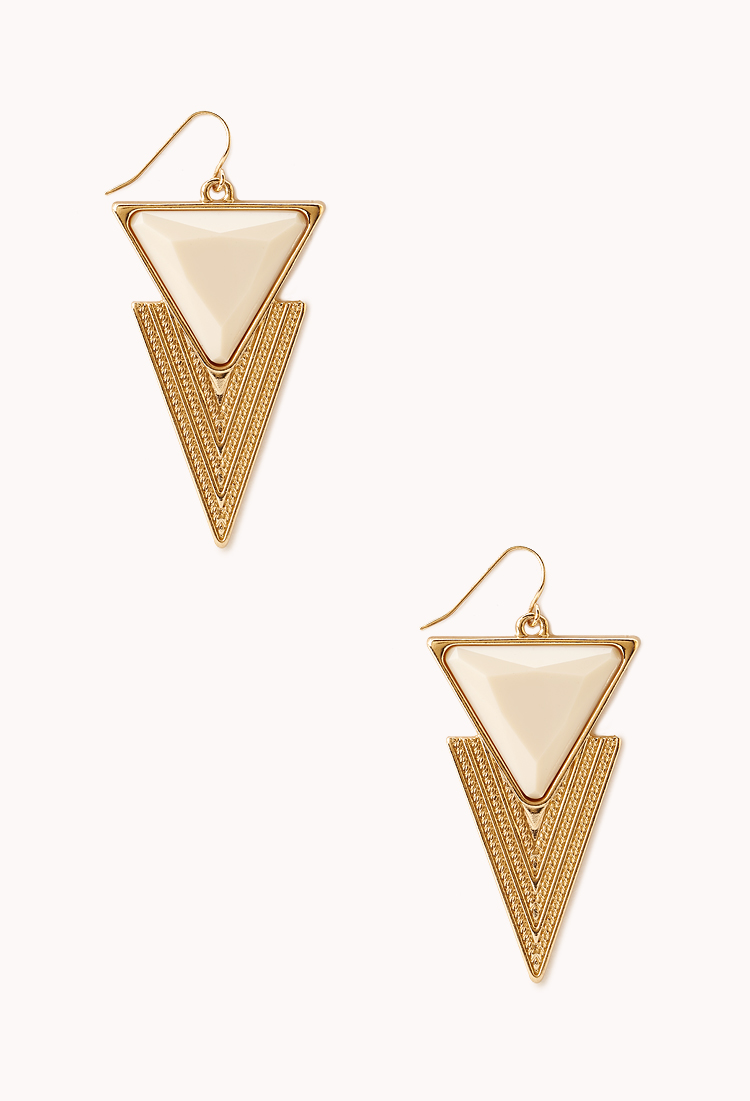Forever 21 Art Deco Drop Earrings in Gold (IVORYGOLD)