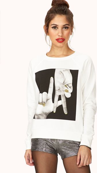 Forever 21 La Pride Sweatshirt in White (Whiteblack) | Lyst