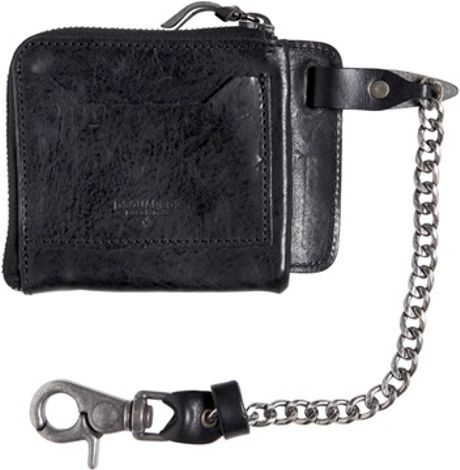 Dsquared² Zip Around Chain Leather Wallet in Black for Men | Lyst