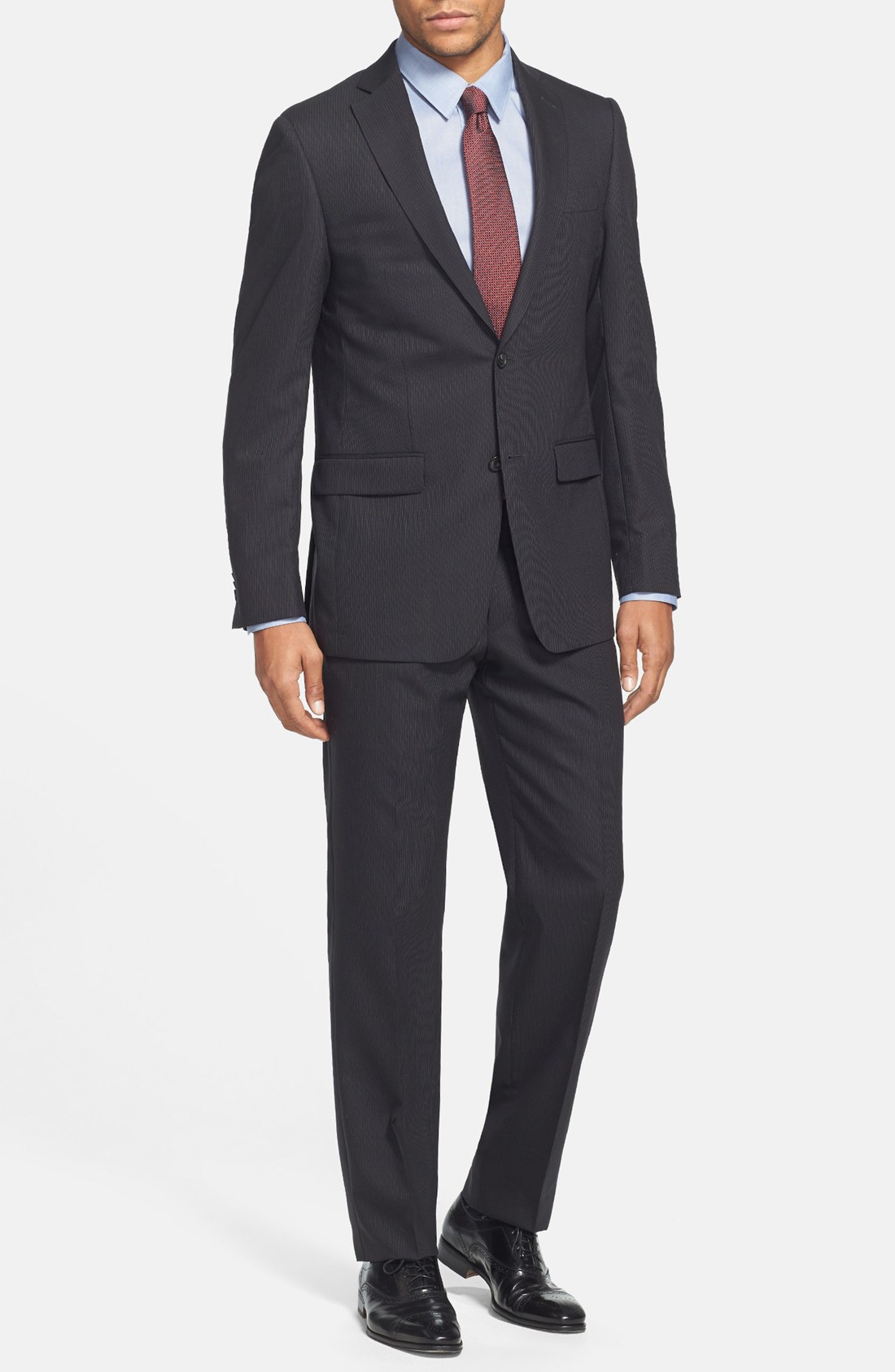 Michael Kors Trim Fit Stripe Suit in Gray for Men (Black) Lyst