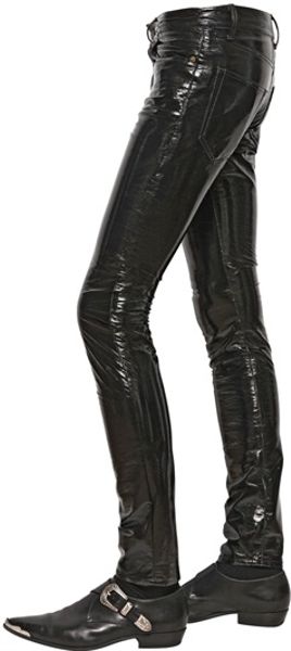 patent leather jeans